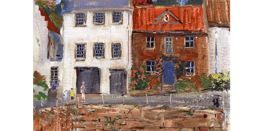 The popular fishing village of Crail captured on a bright summers day.