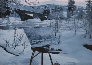 Winter time Brig O' Dee - photograph of work in progress.